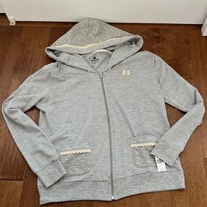 Disney Parks Ladies Zip Up Hoodie - Minnie Mouse Dotted Lace Size L